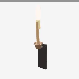 Wall Torch low-poly 3D model (940 tris)