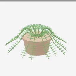 Boston Fern low-poly 3D model (48,672 tris)