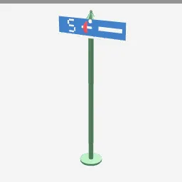Platform Sign low-poly 3D model (2,008 tris)