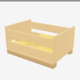 Corn Crate low-poly 3D model (2,036 tris)