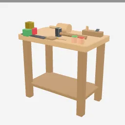 Elf Workshop Tools low-poly 3D model (2,348 tris)