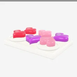 Jelly Hearts low-poly 3D model (1,568 tris)