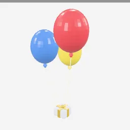 Party Balloons low-poly 3D model (6,156 tris)