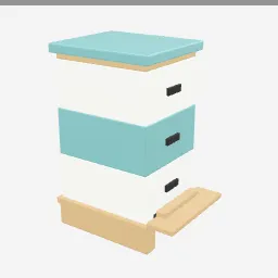 Beehive Box low-poly 3D model (1,512 tris)