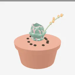 Echeveria low-poly 3D model (17,320 tris)