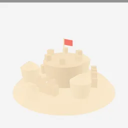 Sandcastle low-poly 3D model (2,320 tris)