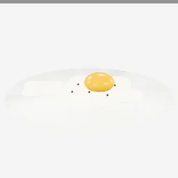 Fried Egg low-poly 3D model (3,320 tris)