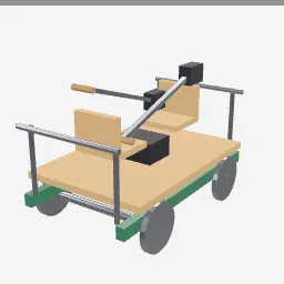 Handcar low-poly 3D model (1,432 tris)