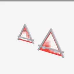 Warning Triangles low-poly 3D model (1,128 tris)