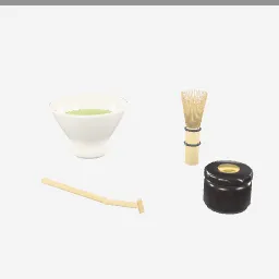 Matcha Tea Set low-poly 3D model (9,956 tris)