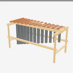 Marimba low-poly 3D model (5,516 tris)