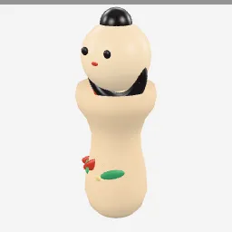 Kokeshi Doll low-poly 3D model (7,408 tris)