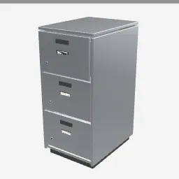 Filing Cabinet low-poly 3D model (3,396 tris)