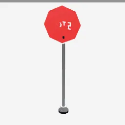 Stop Sign low-poly 3D model (2,480 tris)