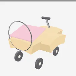 Doll Pram low-poly 3D model (2,720 tris)