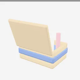 Chalk Box low-poly 3D model (1,492 tris)