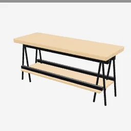 Hallway Bench low-poly 3D model (1,392 tris)
