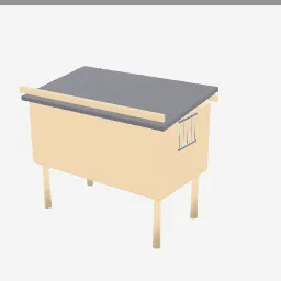 Rabbit Hutch low-poly 3D model (3,996 tris)