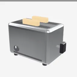 Toaster low-poly 3D model (2,128 tris)