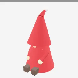 Christmas Gnome low-poly 3D model (3,396 tris)