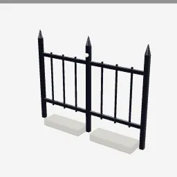 Graveyard Fence low-poly 3D model (2,492 tris)