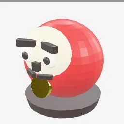 Daruma Doll low-poly 3D model (4,860 tris)