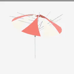 Beach Umbrella low-poly 3D model (2,116 tris)