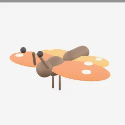 Butterfly low-poly 3D model (6,400 tris)