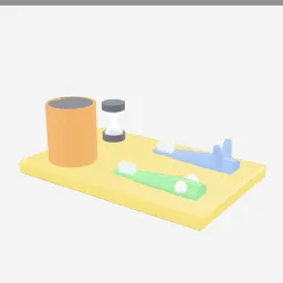 Kids Toothbrush Set low-poly 3D model (4,556 tris)