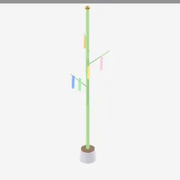 Tanabata Bamboo low-poly 3D model (3,244 tris)