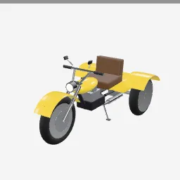 Trike Motorcycle low-poly 3D model (16,380 tris)