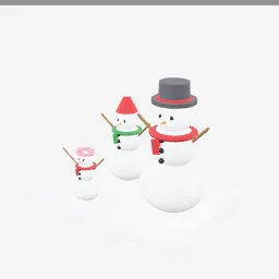 Snowman Family low-poly 3D model (22,166 tris)