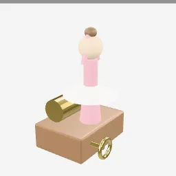 Music Box Ballerina low-poly 3D model (3,056 tris)