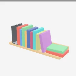 Library Books Row low-poly 3D model (1,728 tris)