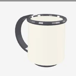 Enamel Mug low-poly 3D model (1,256 tris)