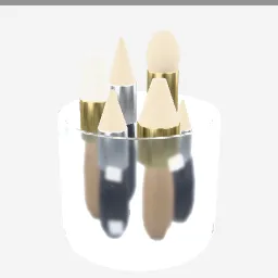 Makeup Brushes low-poly 3D model (7,332 tris)