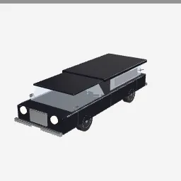 Hearse low-poly 3D model (10,036 tris)