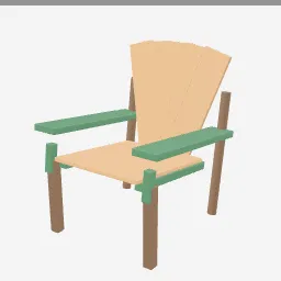 Adirondack Chair low-poly 3D model (2,096 tris)