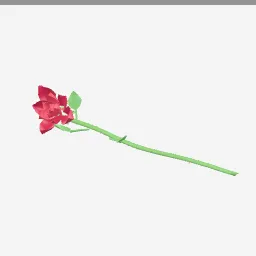 Single Rose low-poly 3D model (3,774 tris)