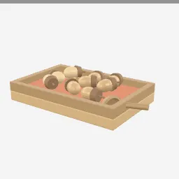 Acorn Set low-poly 3D model (7,388 tris)