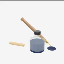 Ink Bottle Dip low-poly 3D model (1,860 tris)