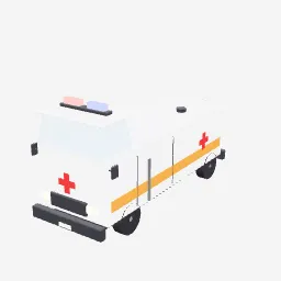 Ambulance low-poly 3D model (9,152 tris)
