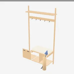 Entryway Organizer low-poly 3D model (4,844 tris)