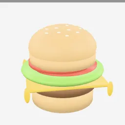 Cheeseburger low-poly 3D model (5,112 tris)
