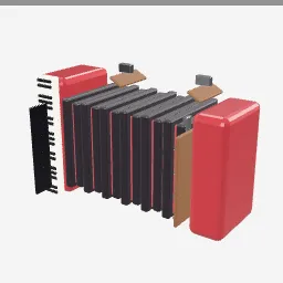 Accordion low-poly 3D model (9,580 tris)