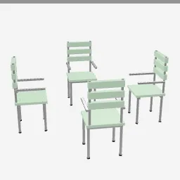 Patio Chairs Set low-poly 3D model (6,496 tris)