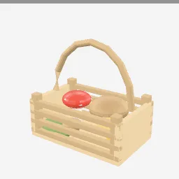 Mushroom Basket low-poly 3D model (6,460 tris)