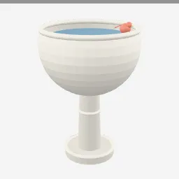 Bird Bath low-poly 3D model (4,844 tris)