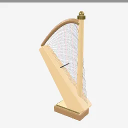 Harp low-poly 3D model (7,836 tris)