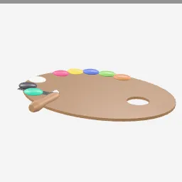 Paint Palette low-poly 3D model (5,144 tris)